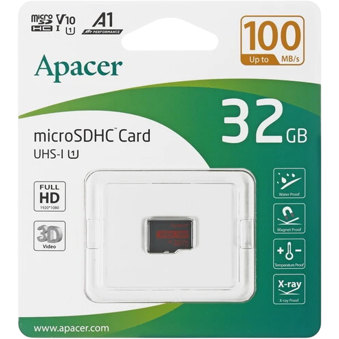 Карта памяти 32GB MicroSD Apacer R100 (AP32GMCSH10UB-RA) - фото 2