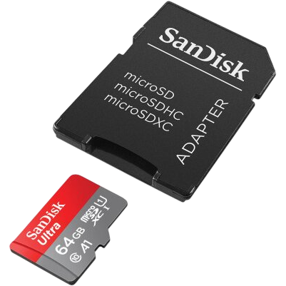 Карта памяти 64Gb MicroSD SanDisk Ultra + SD адаптер (SDSQUAB-064G-GN6MA) - фото 2