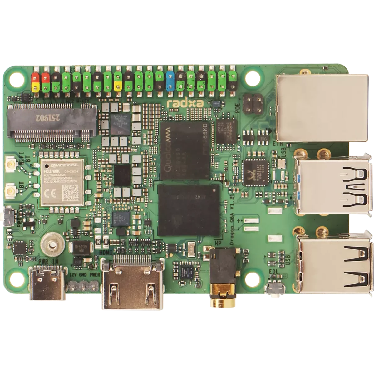 Одноплатный компьютер Radxa Dragon Q6A 12Gb - RS701-D12J0R44S32Y13W28 - фото 2