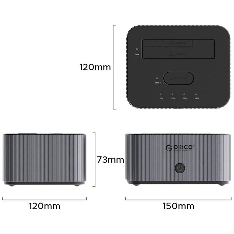 Док-станция для HDD Orico IT28E-C Grey - IT28E-C-EU-GY-BP - фото 2
