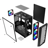 Корпус XASTRA A402M 4FRGB Black (A402M-4FC12F-BK)