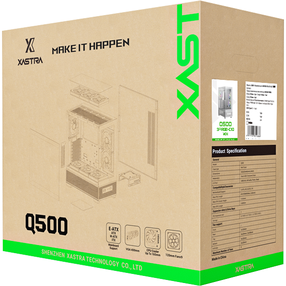 Корпус XASTRA Q500 3ARGB-C10 White - Q500-3FM12A-C10-WH - фото 11