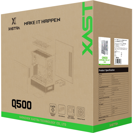 Корпус XASTRA Q500 6ARGB-C10-UC White - Q500-6FM12A-C10-UC-WH - фото 11