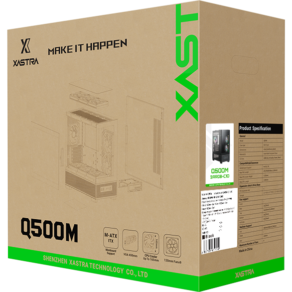 Корпус XASTRA Q500M 3ARGB-C10 Black - Q500M-3FM12A-C10 - фото 11