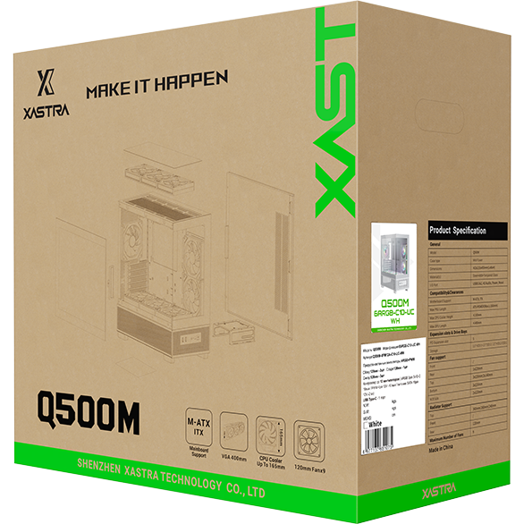 Корпус XASTRA Q500M 6ARGB-C10-UC White - Q500M-6FM12A-C10-UC-WH - фото 12