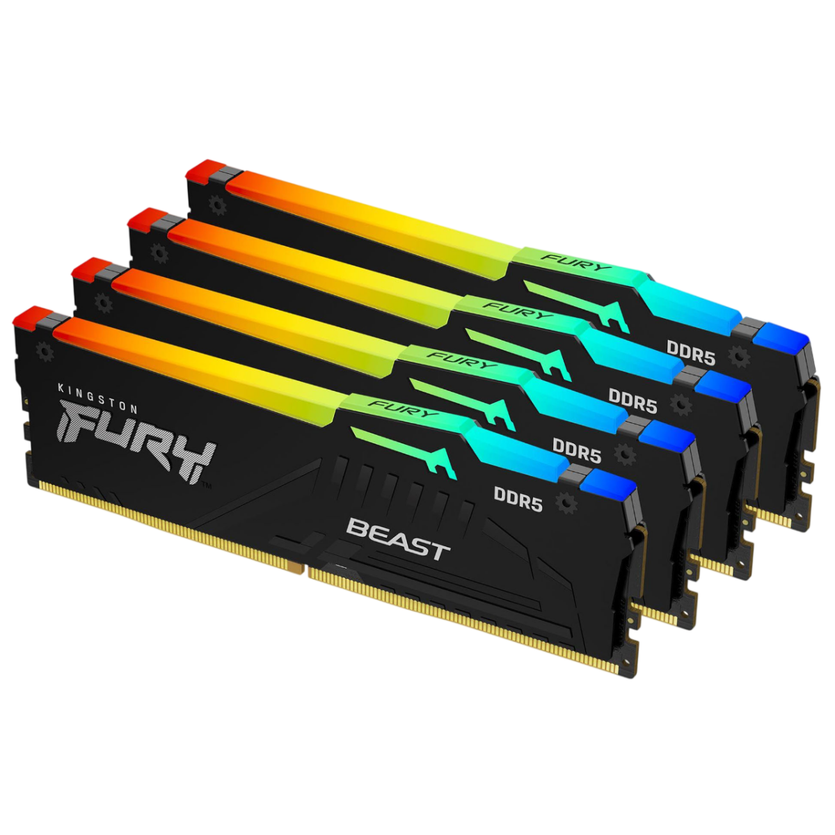 Оперативная память 64Gb DDR5 6000MHz Kingston Fury Beast RGB (KF560C40BBAK4-64) (4x16Gb KIT)