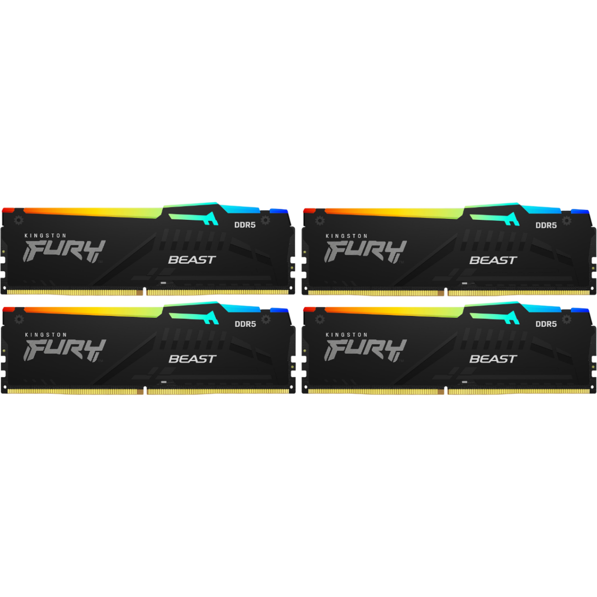 Оперативная память 64Gb DDR5 6000MHz Kingston Fury Beast RGB (KF560C40BBAK4-64) (4x16Gb KIT) - фото 2