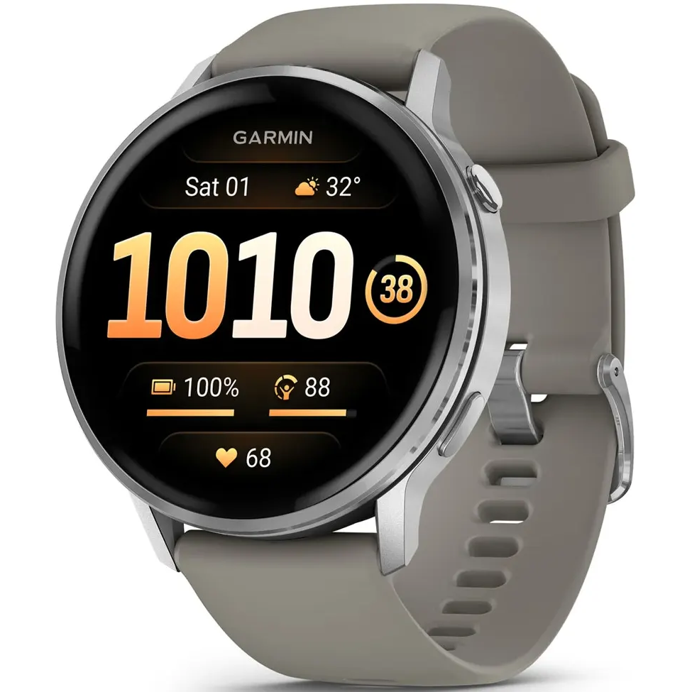 Умные часы Garmin Venu 4 45mm Silver with Silver Gray Silicone Band - 010-03014-01