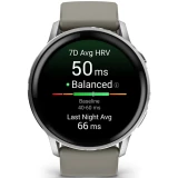 Умные часы Garmin Venu 4 45mm Silver with Silver Gray Silicone Band (010-03014-01)