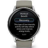 Умные часы Garmin Venu 4 45mm Silver with Silver Gray Silicone Band (010-03014-01)