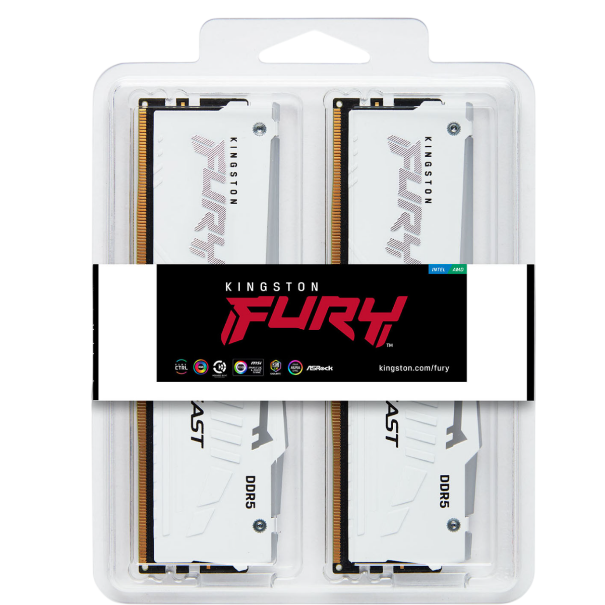 Оперативная память 64Gb DDR5 5600MHz Kingston Fury Beast RGB (KF556C40BWAK4-64) (4x16Gb KIT) - фото 3