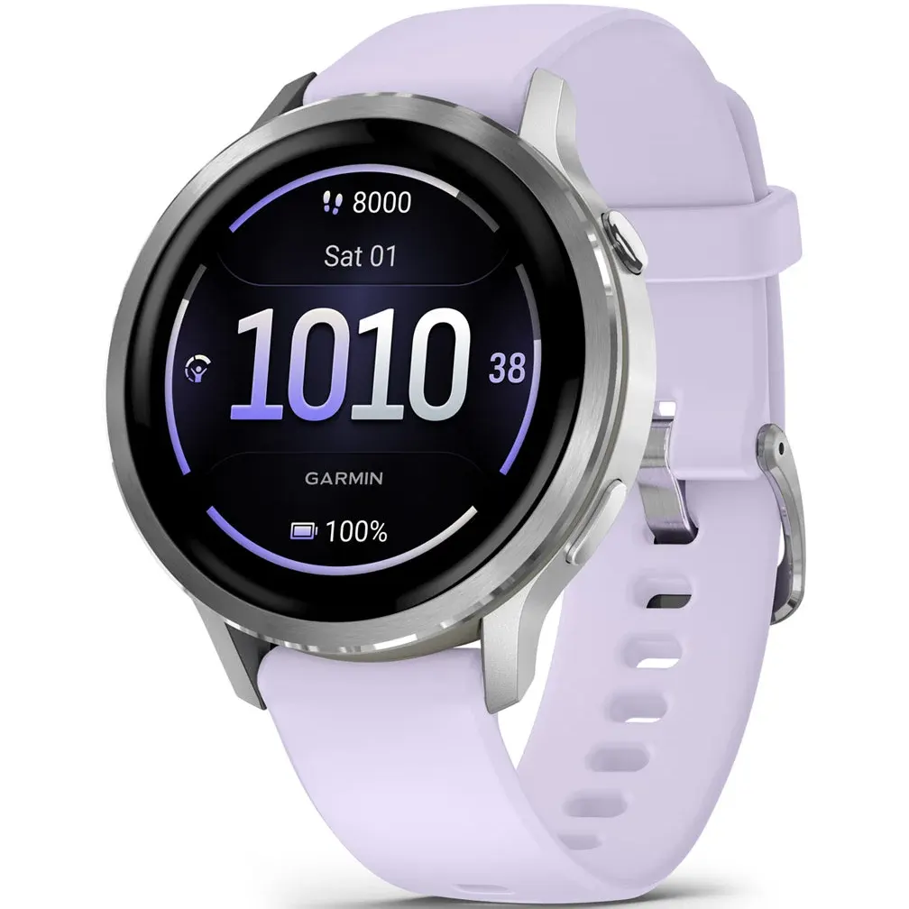 Умные часы Garmin Venu 4 41mm Silver with Periwinkle Silicone Band - 010-03013-01