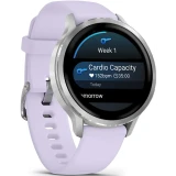 Умные часы Garmin Venu 4 41mm Silver with Periwinkle Silicone Band (010-03013-01)