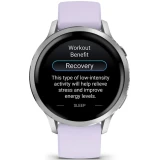 Умные часы Garmin Venu 4 41mm Silver with Periwinkle Silicone Band (010-03013-01)