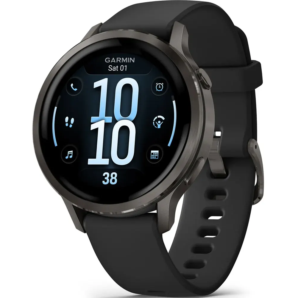 Умные часы Garmin Venu 4 41mm Slate with Black Silicone Band - 010-03013-02