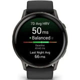 Умные часы Garmin Venu 4 45mm Slate with Black Silicone Band (010-03014-00)