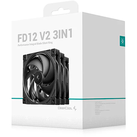 Вентилятор для корпуса DeepCool FD12 V2 (3 шт.) - R-FD12V2-BKNPN3-G - фото 6