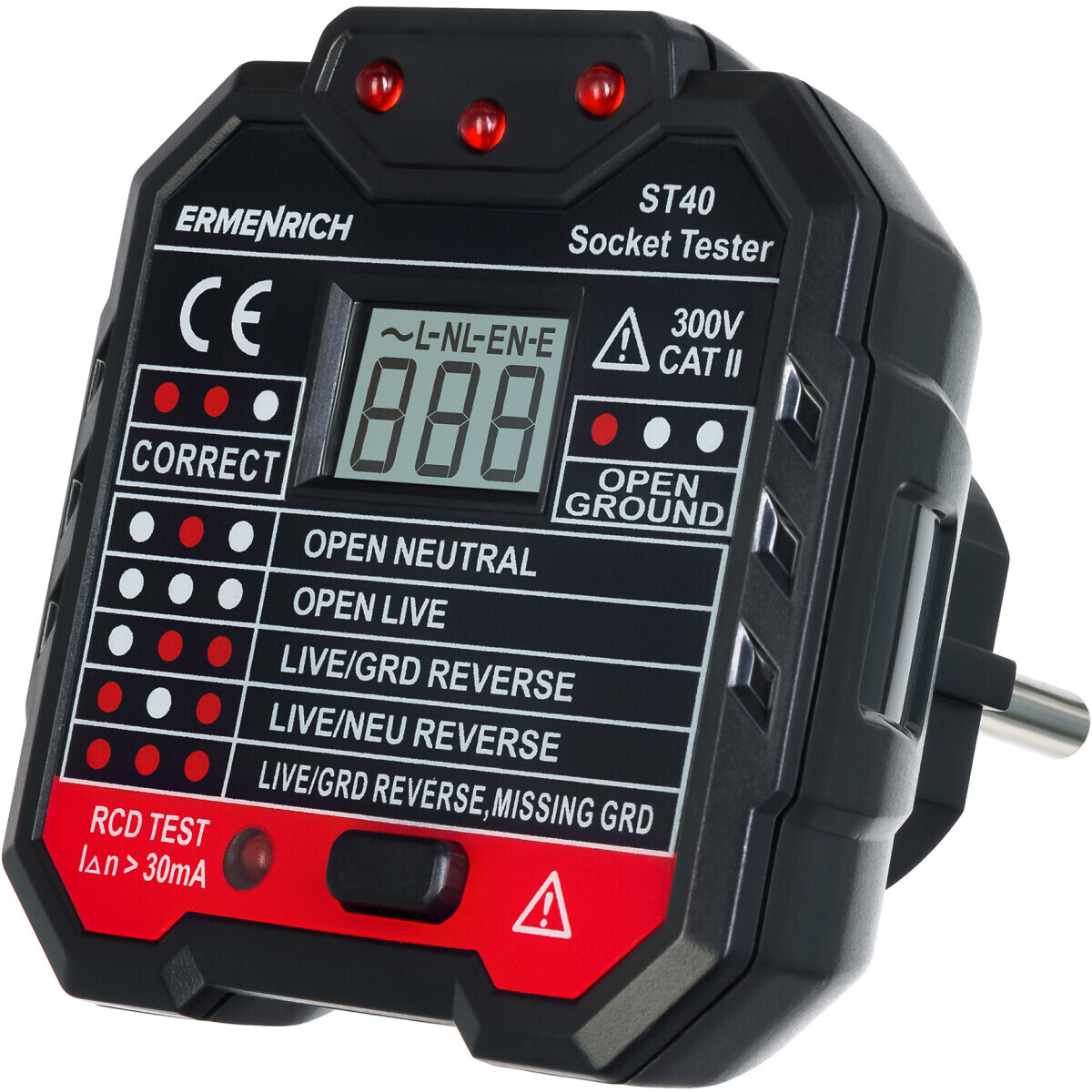 Тестер розеток ERMENRICH Zing ST40 - 82963