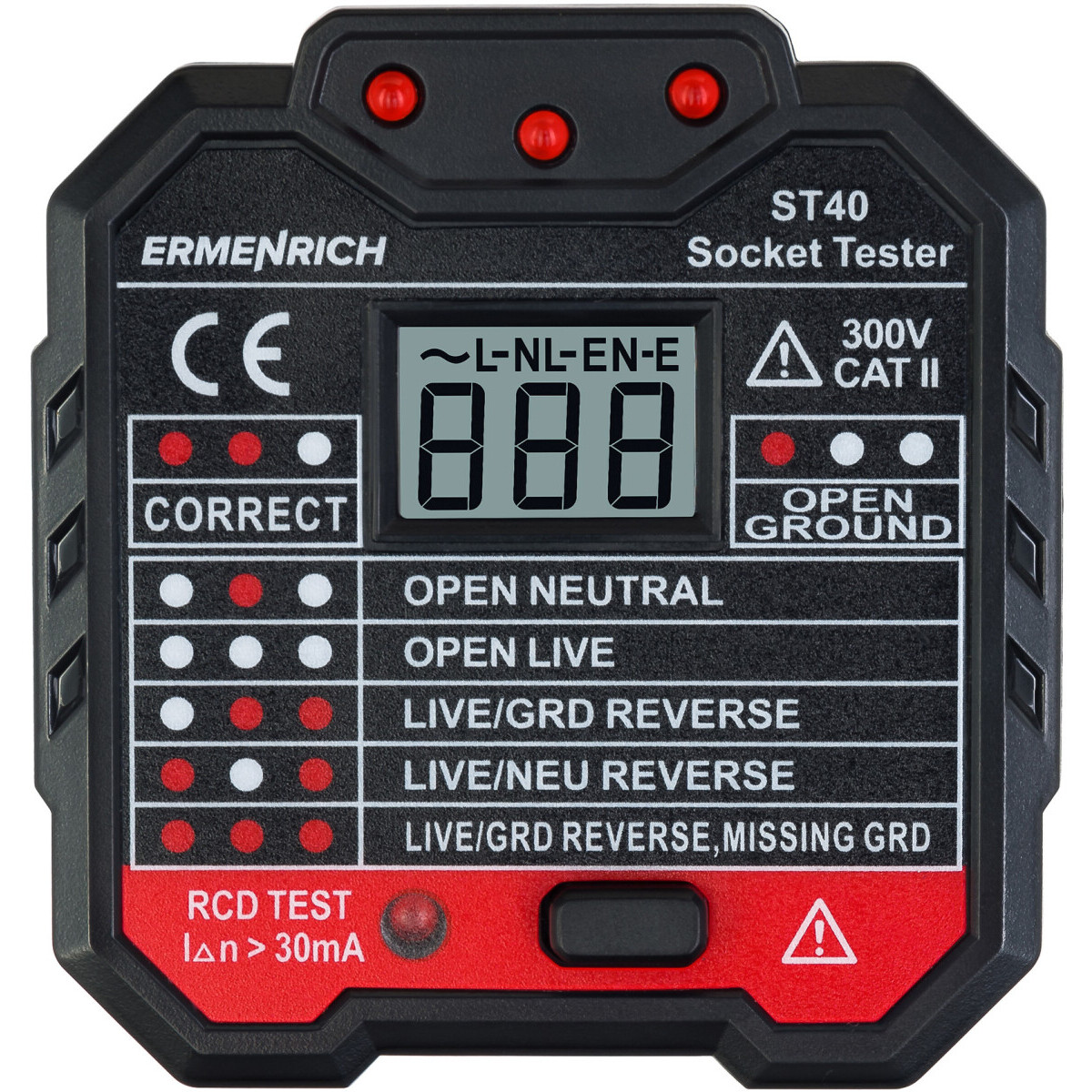 Тестер розеток ERMENRICH Zing ST40 - 82963 - фото 2