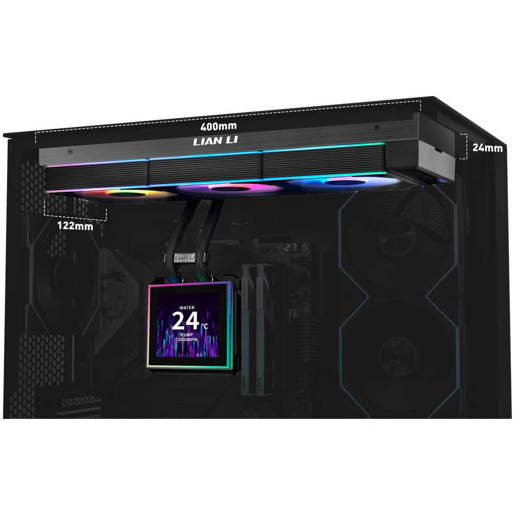 Система жидкостного охлаждения Lian Li HydroShift II LCD-S 360CL Black - G89.GHS2LCDS36CB.R0 - фото 5