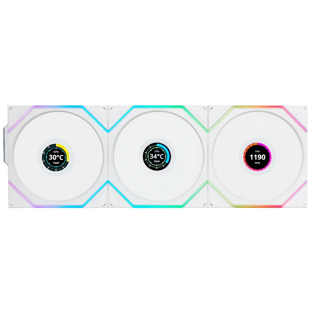 ..... Вентилятор для корпуса Lian Li UNI Fan TL Wireless LCD 120 White (3 шт.) (2271) Б/У - G99.12TLLCD1W3W.R0