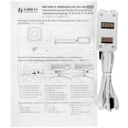 ..... Вентилятор для корпуса Lian Li UNI Fan TL Wireless LCD 120 White (3 шт.) (2271) Б/У - G99.12TLLCD1W3W.R0 - фото 5