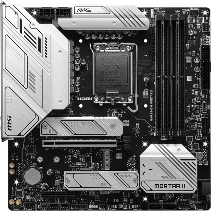 ..... Мат.плата MSI MAG B760M MORTAR II (6639) из ремонта, нет комплекта, нет прижимной пластины