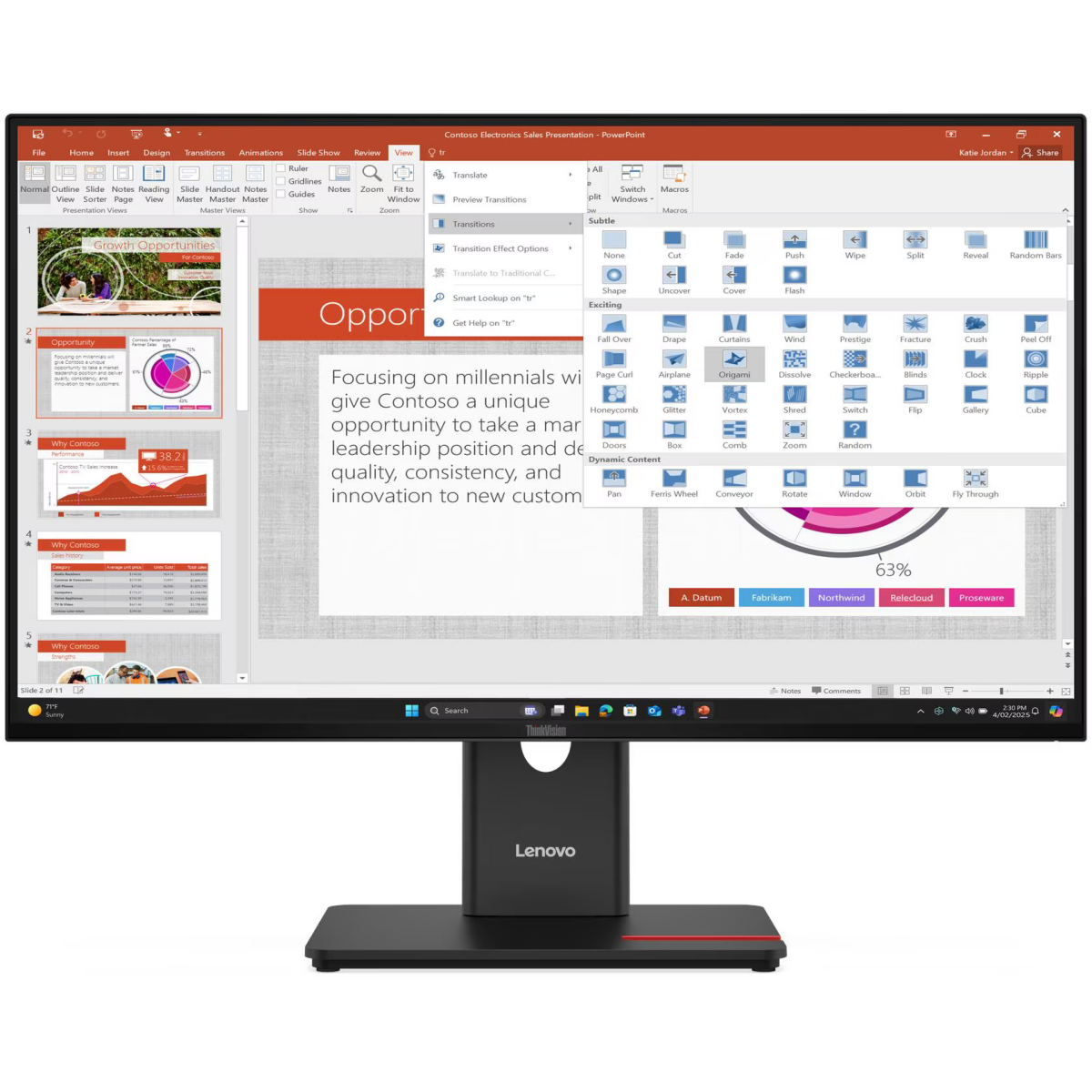 Монитор Lenovo 27" ThinkVision T27-40 (64A5MAR6CB)