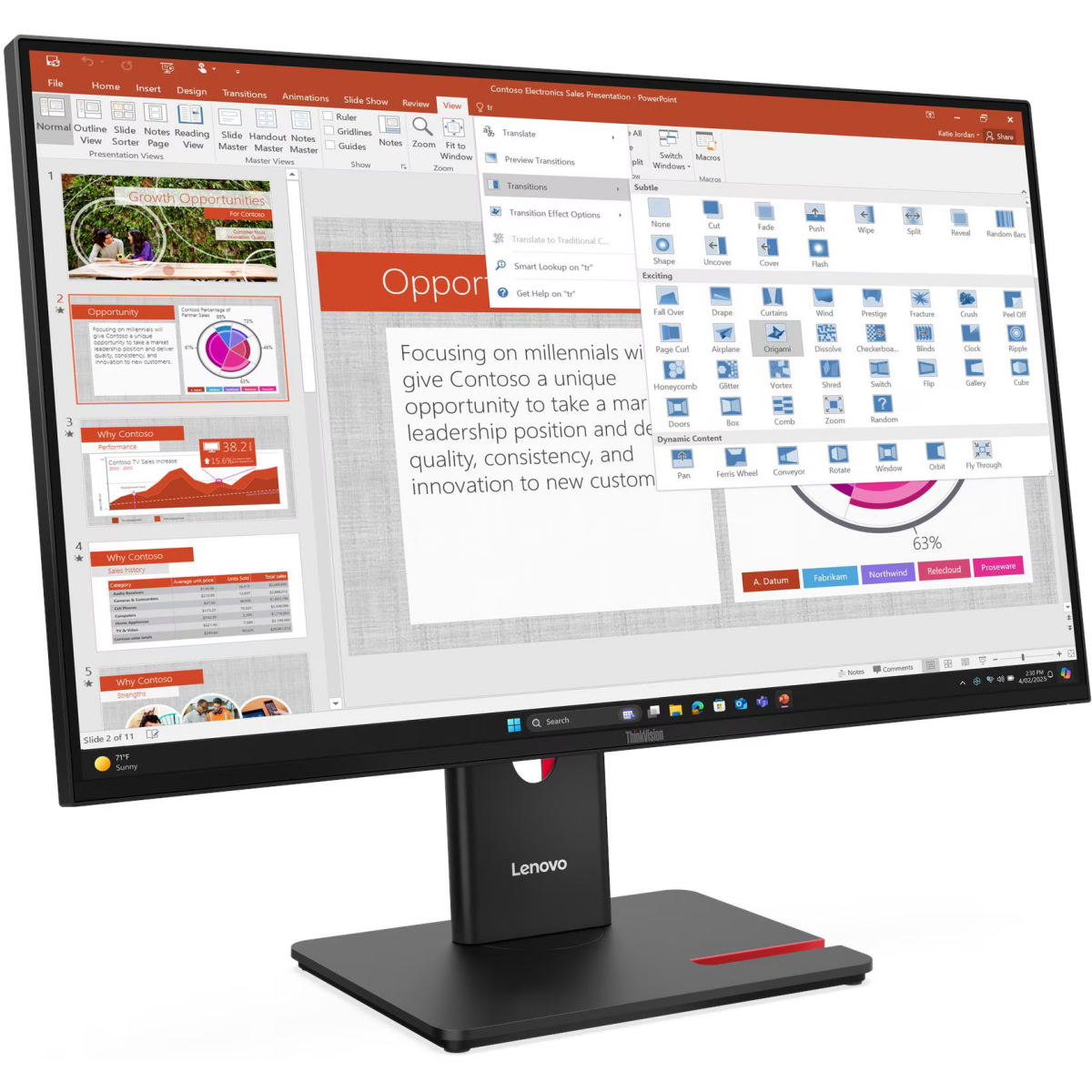 Монитор Lenovo 27" ThinkVision T27-40 (64A5MAR6CB) - фото 3