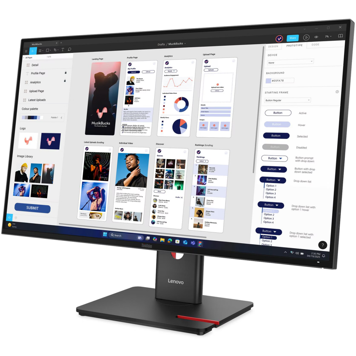Монитор Lenovo 32" ThinkVision T32UD-40 (64B0GAR1CB) - фото 2