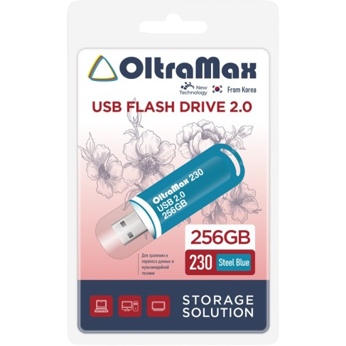 USB Flash накопитель 256Gb OltraMax 230 Steel Blue - OM-256GB-230-Steel Blue