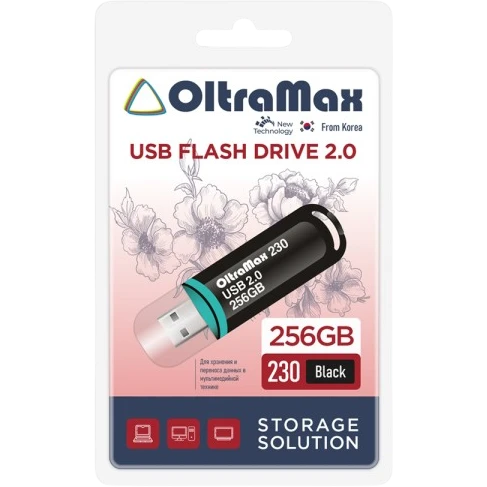 USB Flash накопитель 256Gb OltraMax 230 Black - OM-256GB-230-Black