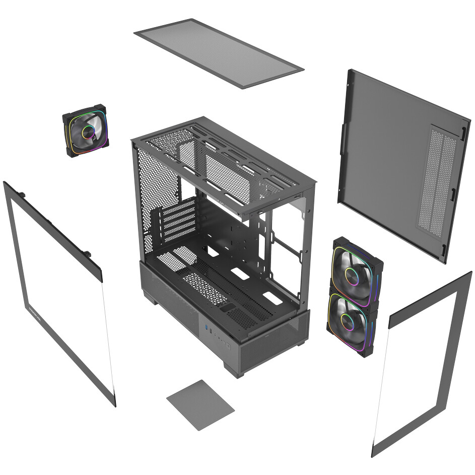 Корпус Powercase Vision Micro S4B Black - VMMSHB-A3 - фото 8