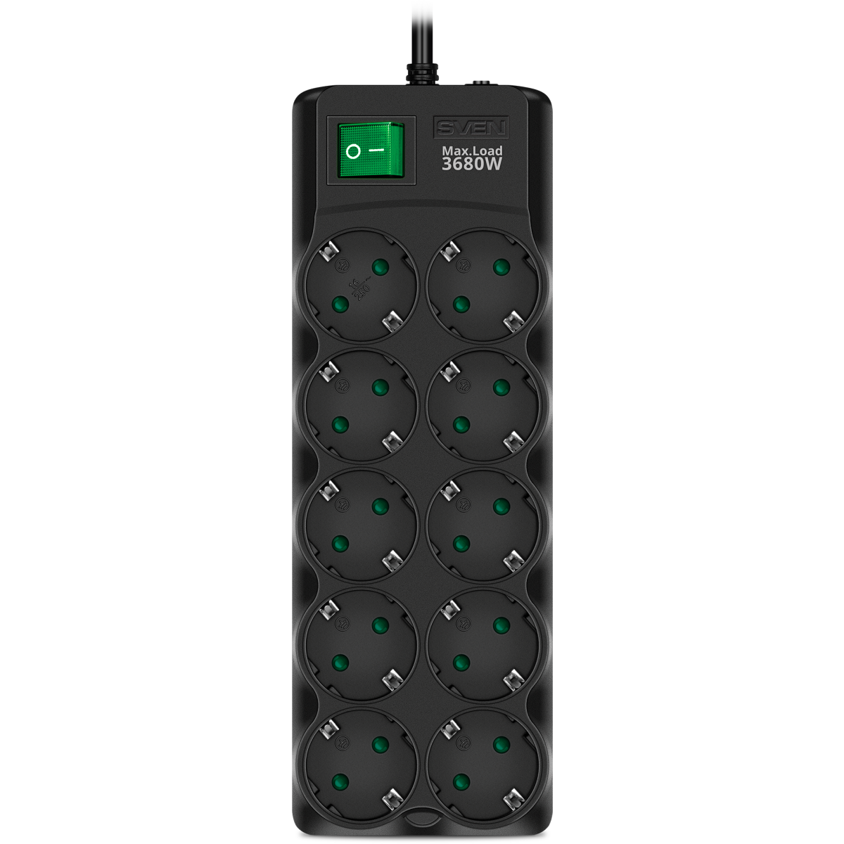 Сетевой фильтр Sven SF-10E-16 Black 3м - SV-022167 - фото 2