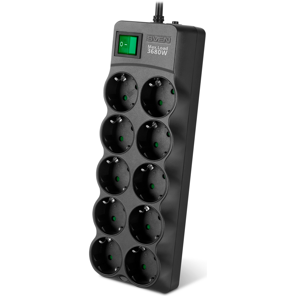 Сетевой фильтр Sven SF-10E-16 Black 5м - SV-022174