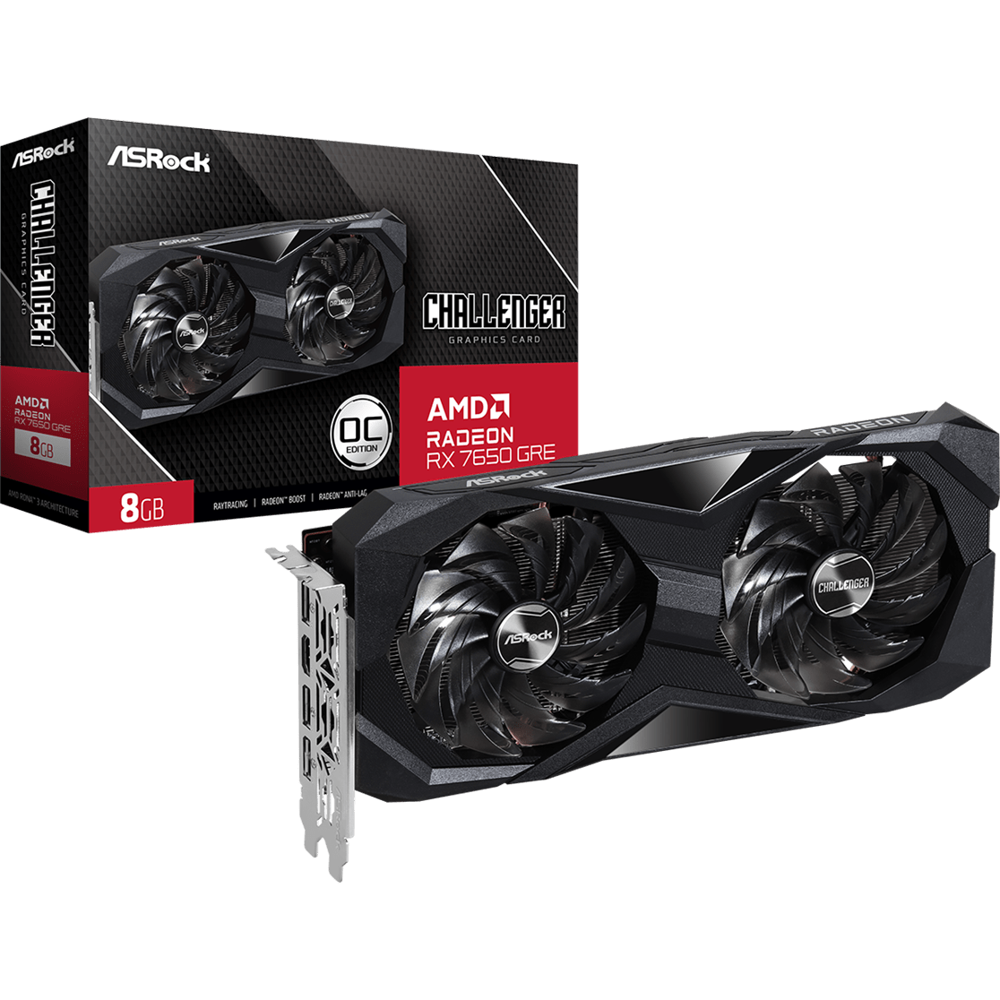 Видеокарта AMD Radeon RX 7650 GRE ASRock Challenger SE OC 8Gb (RX7650GRE CL SE 8GO) - фото 5