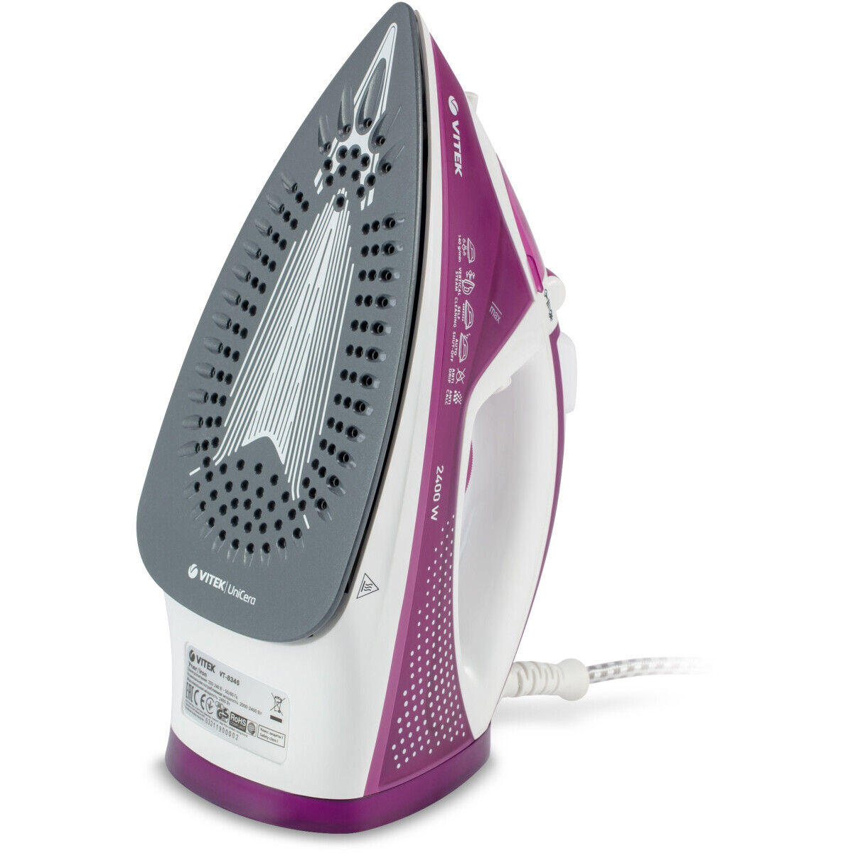 Утюг VITEK VT-8346 White/Violet - фото 2