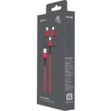 Кабель USB - microUSB/USB Type-C/Lightning, 1м, PERO DC06 Red (PRDC-06U1MR)