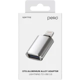 Переходник USB - Lightning, PERO AD02 Silver