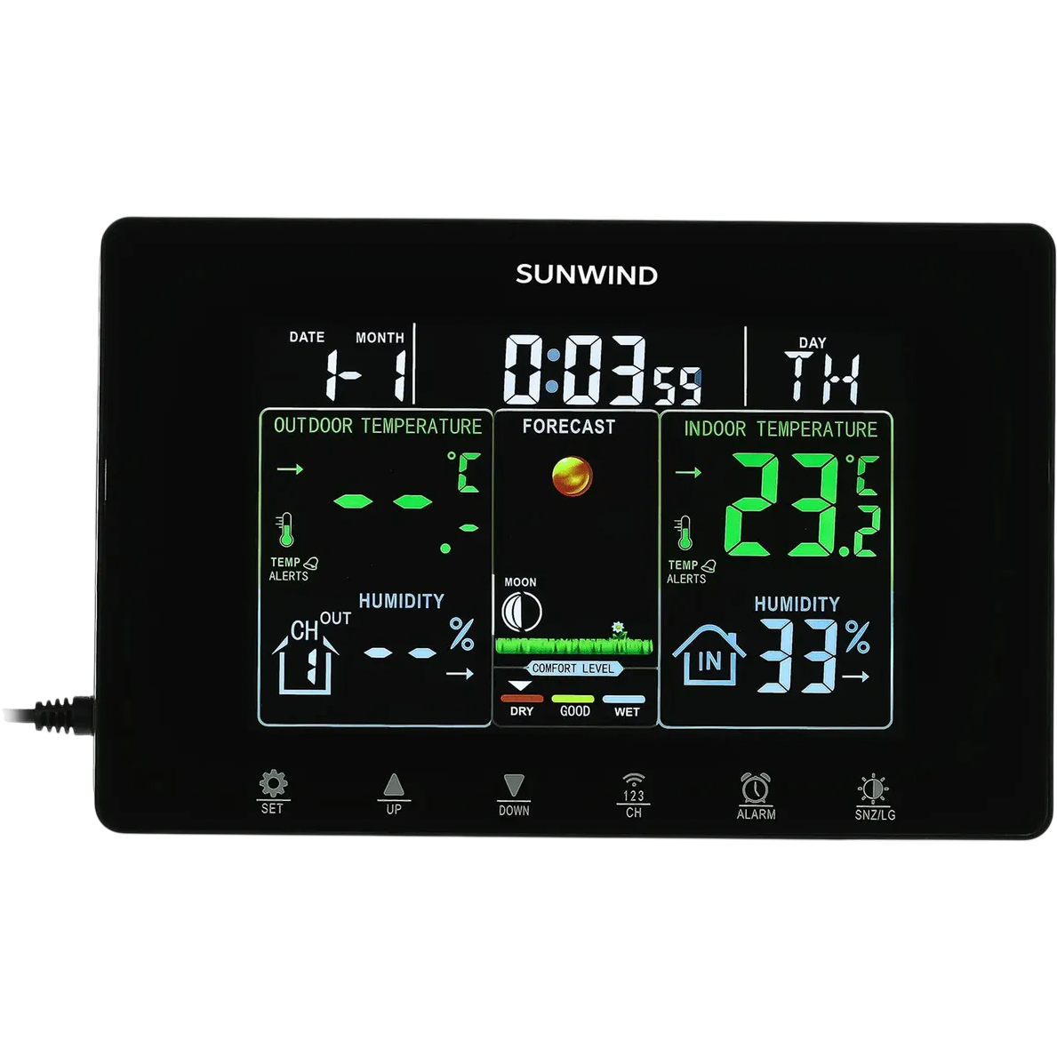 Метеостанция SunWind SW-WSH160-COLOR - фото 2