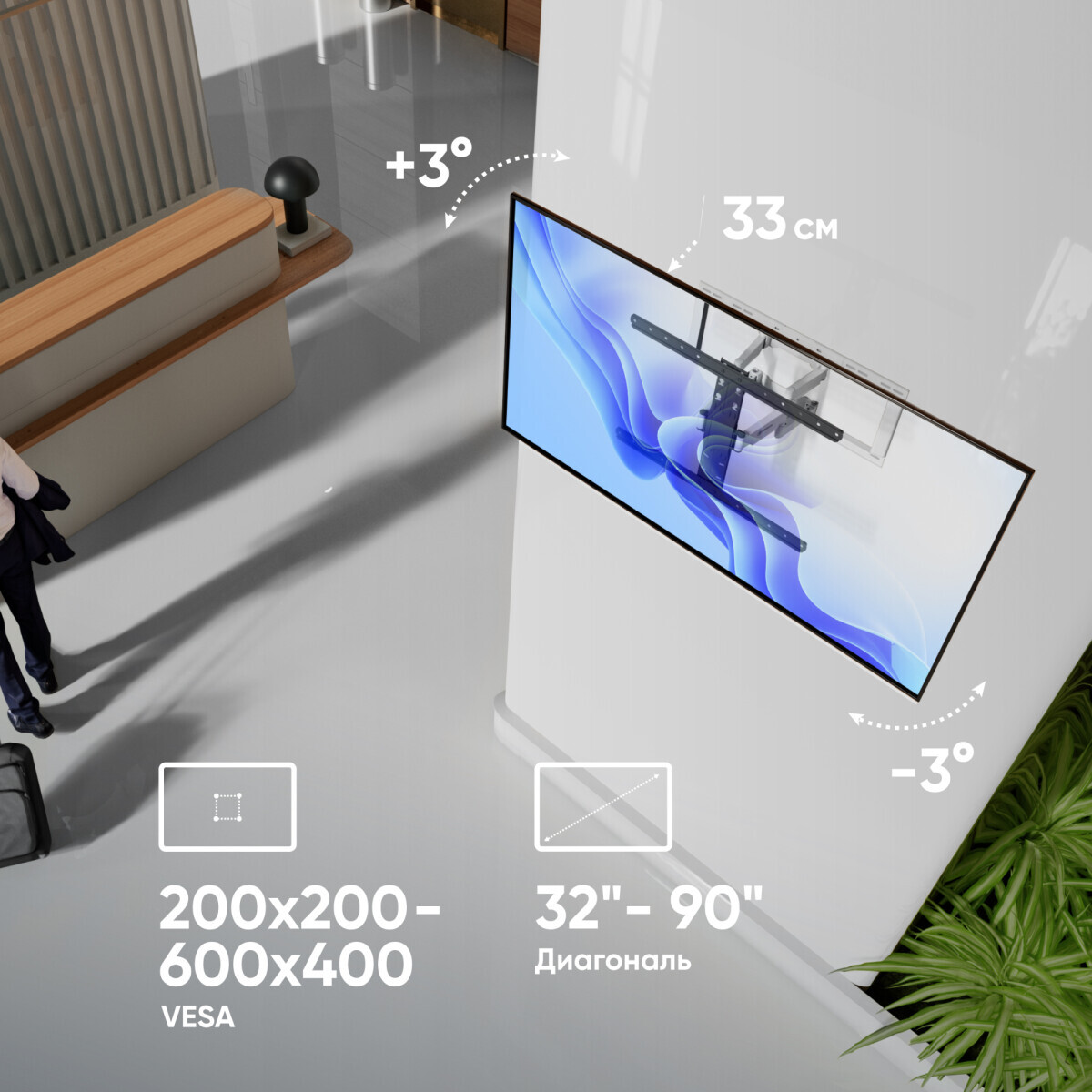 Кронштейн Onkron SM6 Black/White - SM6-BW - фото 5