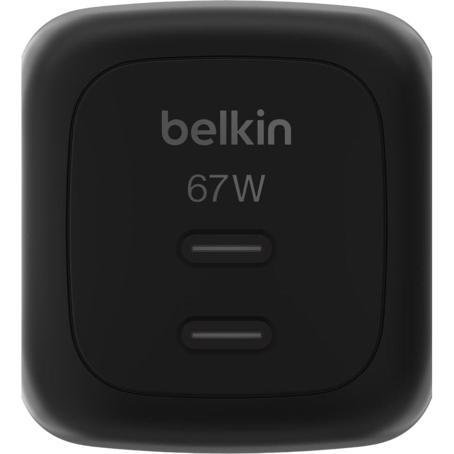 Сетевое зарядное устройство Belkin BoostCharge Pro Dual USB-C GaN Wall Charger 67W Black - WCH020kqBK - фото 5