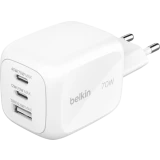 Сетевое зарядное устройство Belkin BoostCharge Pro 3-Port GaN Wall Charger 70W White (WCH018HQWH)
