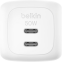 Сетевое зарядное устройство Belkin BoostCharge Pro Dual USB-C GaN Wall Charger 50W White - WCH019kqWH - фото 4