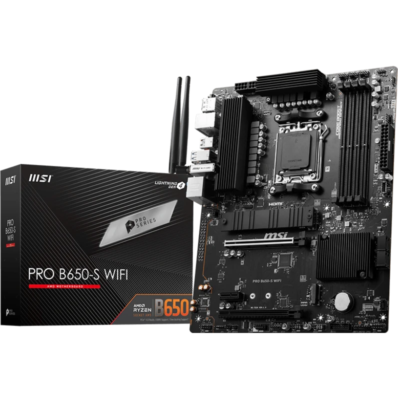 ..... Материнская плата MSI PRO B650-S WIFI (2199) Б/У поврежден слот памяти В2 - фото 5