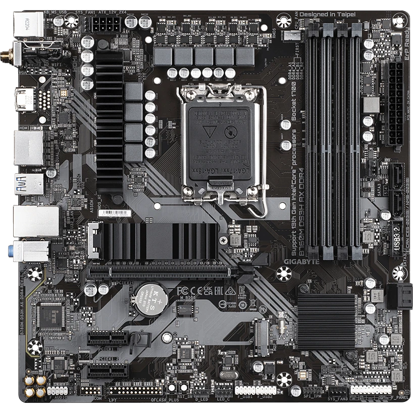 ..... Материнская плата Gigabyte B760M DS3H AX DDR4 (2947) Б/У