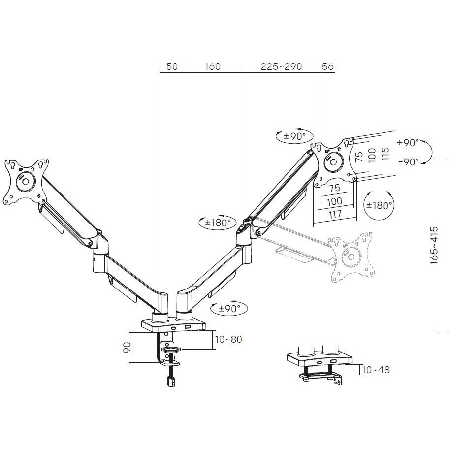Кронштейн Cactus CS-VM-MG-82-BK Black - фото 9