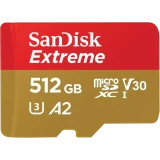 Карта памяти 512Gb MicroSD SanDisk Extreme + SD адаптер (SDSQXAV-512G-IN6MS)