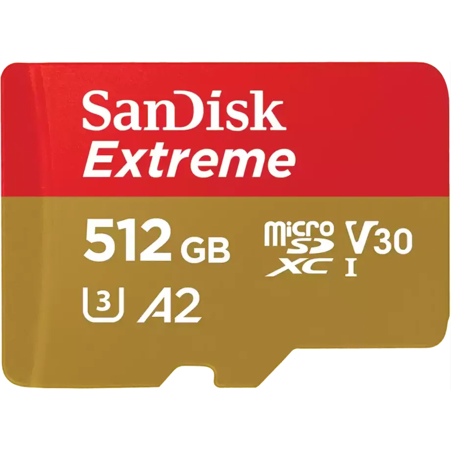 Карта памяти 512Gb MicroSD SanDisk Extreme + SD адаптер (SDSQXAV-512G-IN6MS)