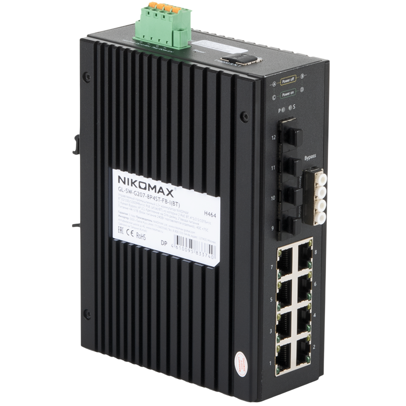 Коммутатор (свитч) NIKOMAX GL-SW-G207-8P4ST-FB-I(BT)